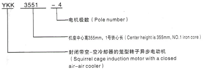 YKK系列(H355-1000)高压Y5006-10/400KW三相异步电机西安泰富西玛电机型号说明